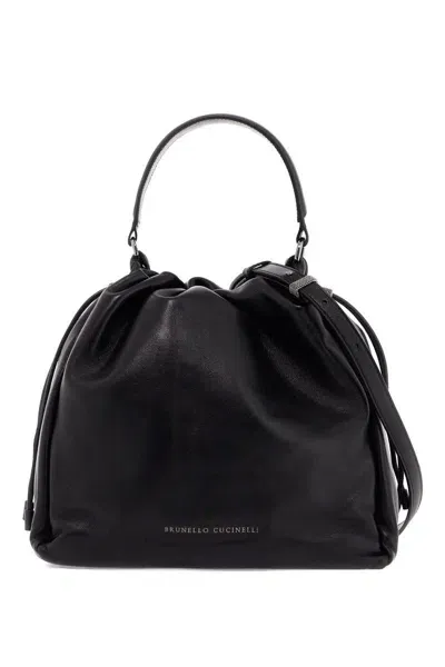 Brunello Cucinelli Handbag With Monile Embell In Black