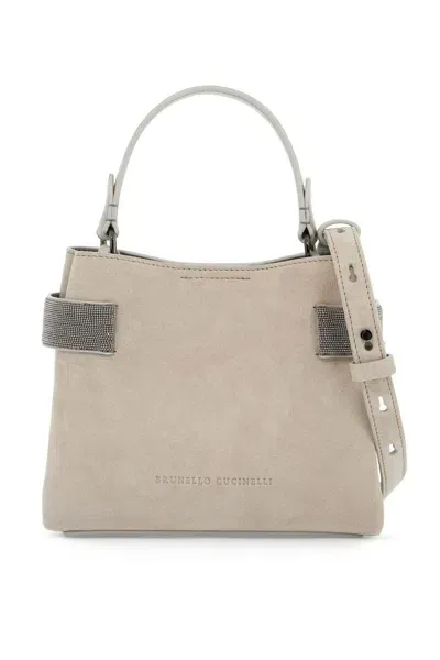 Brunello Cucinelli Handbag With Precious Bands In Quarzo (grey)