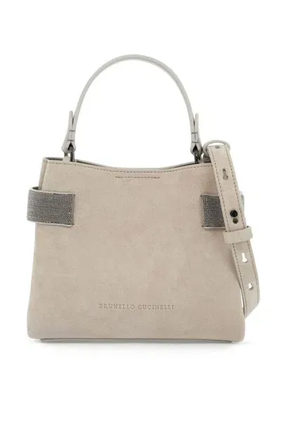 Brunello Cucinelli Handbag With Precious Bands In Grey