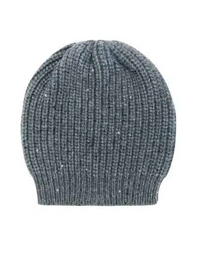 Brunello Cucinelli Cashmere Hat In Grey