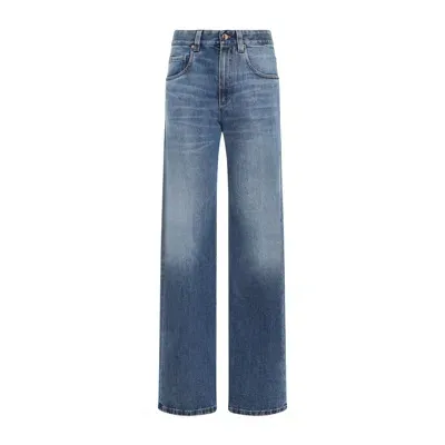 Brunello Cucinelli High-rise Straight Jeans In Blue