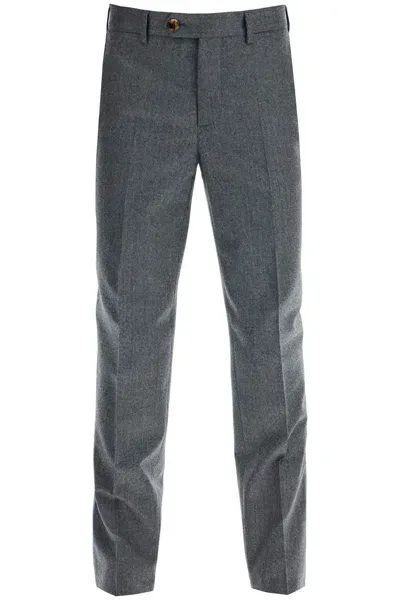 Brunello Cucinelli Italian Fit Flannel Trousers For A In Grey