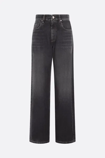 Brunello Cucinelli Jeans In Black Stone Denim