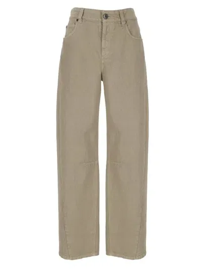 Brunello Cucinelli Jeans In Coffe Cream Beige