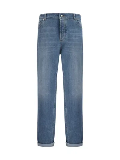 Brunello Cucinelli Jeans In Denim Chiaro Old