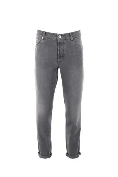 Brunello Cucinelli Jeans In Medium Gray Denim