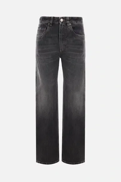 Brunello Cucinelli Loose Fit Denim Jeans In Schwarz