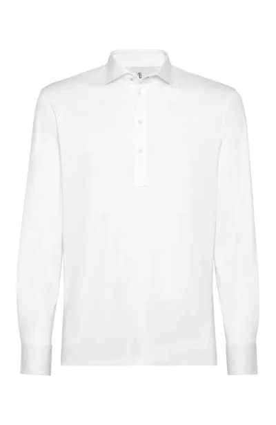 Brunello Cucinelli Jersey Polo Shirt In White