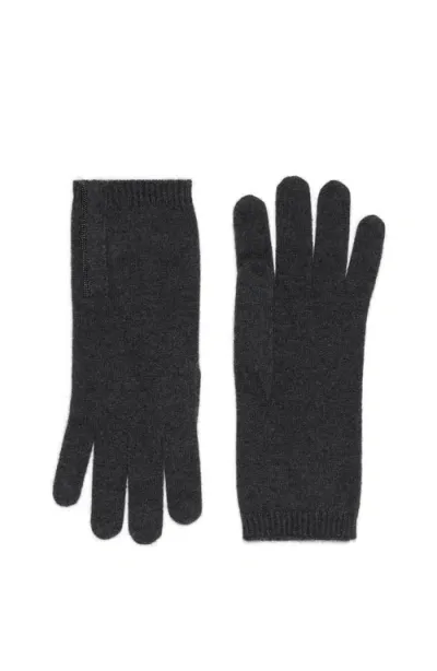 Brunello Cucinelli Knit Gloves In Lead