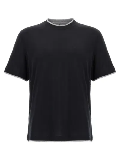 Brunello Cucinelli Layered T-shirt In Black