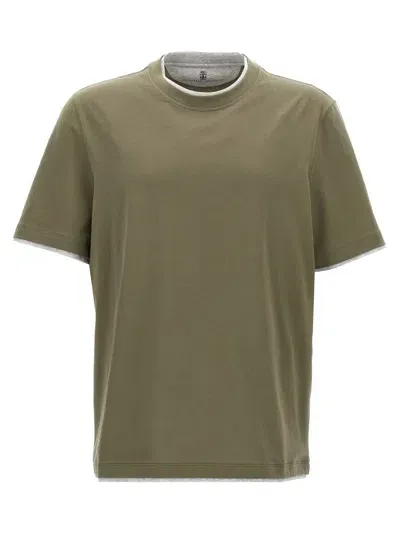 Brunello Cucinelli Layered T-shirt In Green