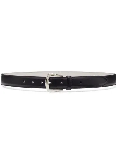 Brunello Cucinelli Leather Belt In Black