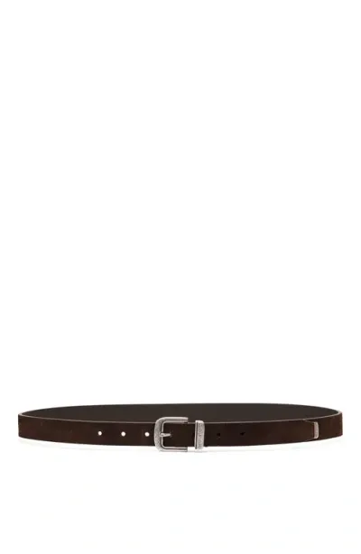 Brunello Cucinelli Leather Belt In Coffee