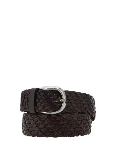 Brunello Cucinelli Leather Belt In Testa Di Moro