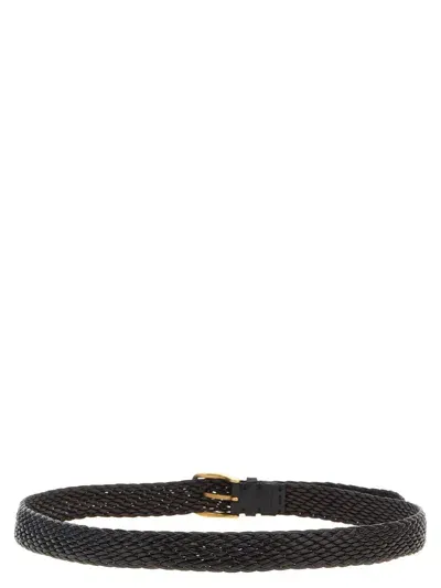 Brunello Cucinelli Leathre Weaved Belt In Brown