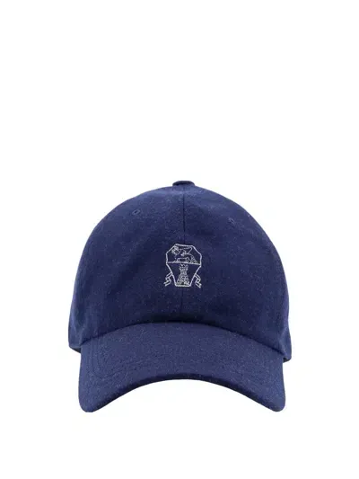 Brunello Cucinelli Logo Detailed Baseball Cap In Blue