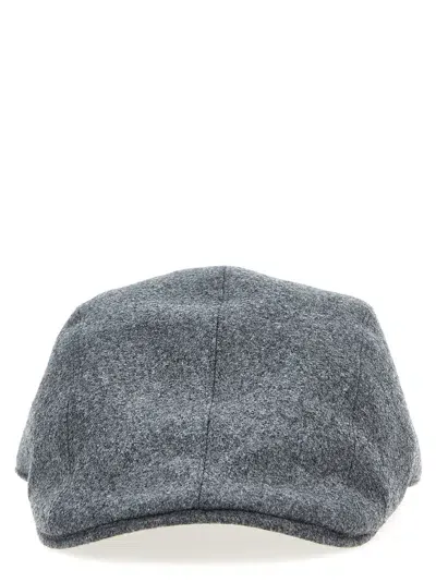 Brunello Cucinelli Logo Embroidery Hat In Gray