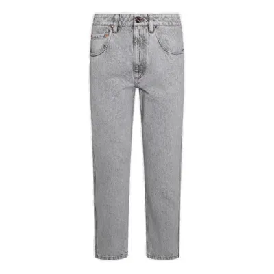 Brunello Cucinelli Logo Patch Straight Leg Jeans In Grey