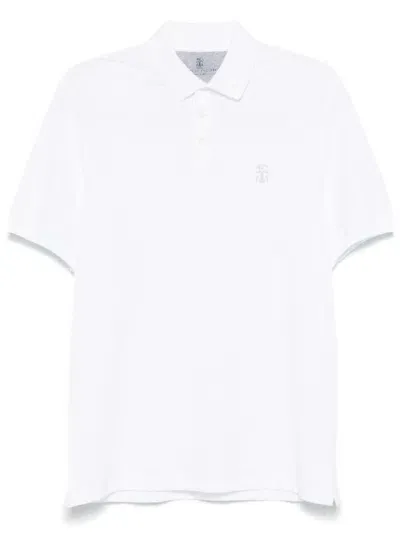 Brunello Cucinelli Logo-print Polo Shirt In White