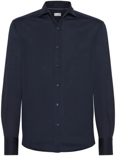 Brunello Cucinelli Long-sleeve Shirt In Blue