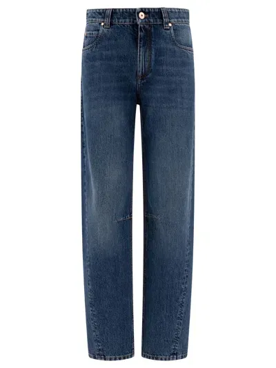 Brunello Cucinelli Loose Straight-leg Jeans In Blue