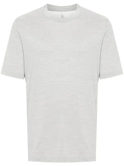 Brunello Cucinelli Mélange-effect T-shirt In Gray