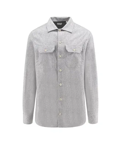 Brunello Cucinelli Grey Virgin-wool Flannel Overshirt In Gray