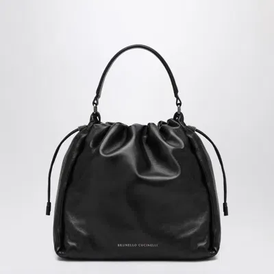 Brunello Cucinelli Mellow Bucket Bag In Black