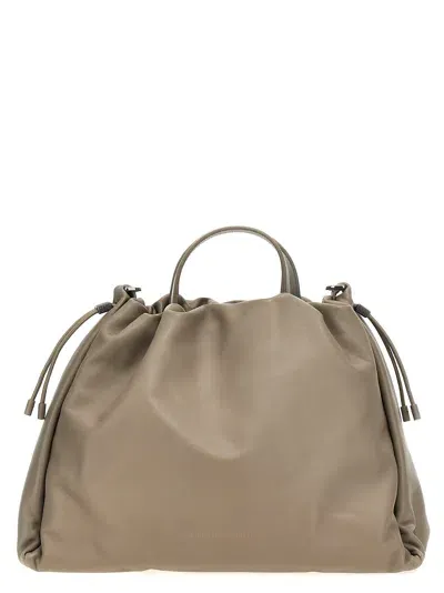 Brunello Cucinelli Mellow Hand Bags Gray