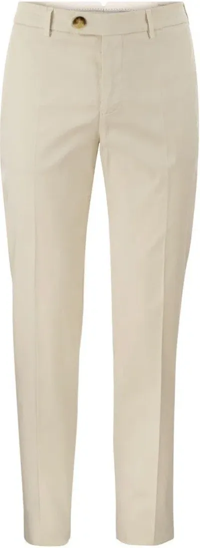 Brunello Cucinelli Men's Italian Fit Cotton Gabardine Trousers In Cream