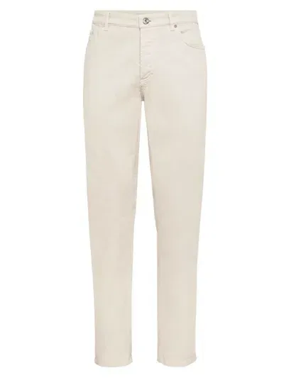 Brunello Cucinelli Dyed Denim Jeans In Beige