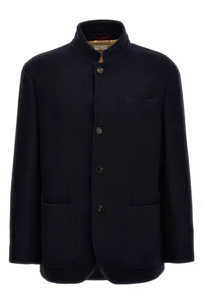 Brunello Cucinelli Cachemire Blazer Jacket In Blue