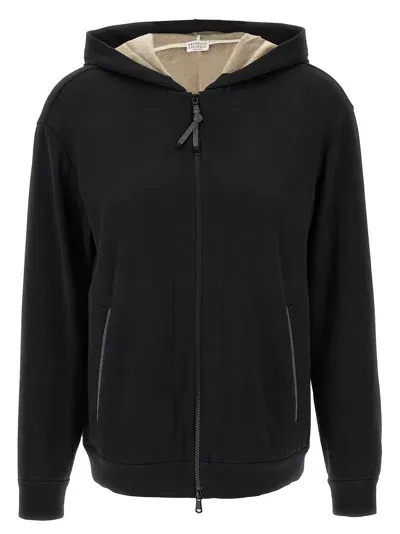 Brunello Cucinelli 'monile' Hoodie In Black