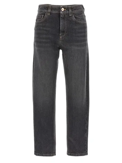 Brunello Cucinelli Jeans In Black Stone