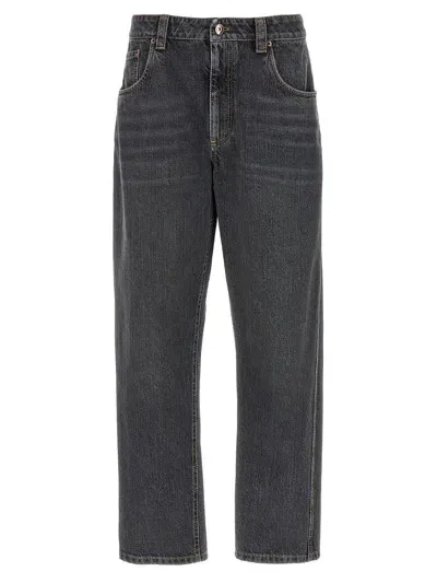 Brunello Cucinelli Monile Jeans In Grey