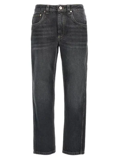 Brunello Cucinelli Monile Jeans Gray In Black