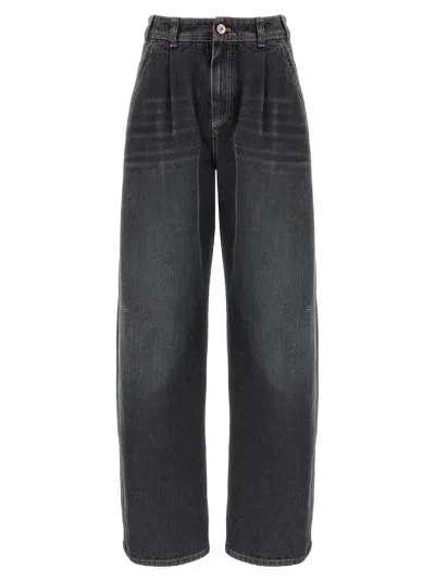 Brunello Cucinelli Monile Jeans In Dark Grey