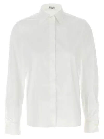 Brunello Cucinelli 'monile' Poplin Shirt In White