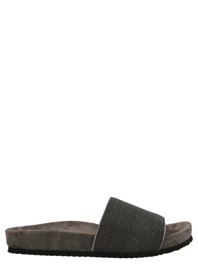 Brunello Cucinelli 20mm Leather Sandals In Black