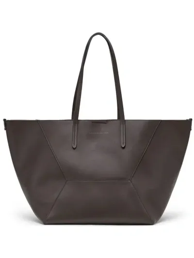 Brunello Cucinelli Monili Shopper Bag In Medium Grey