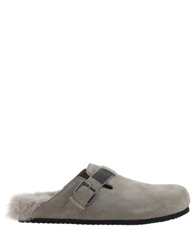 Brunello Cucinelli Mules In Grey