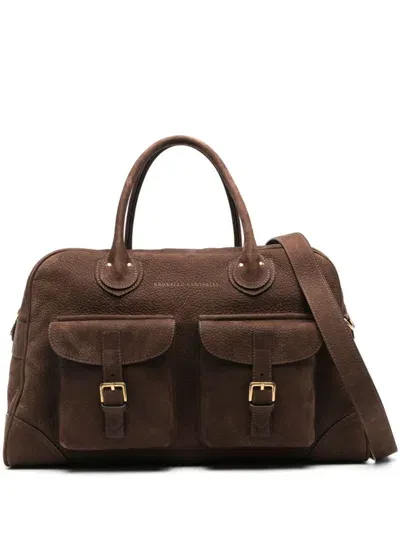 Brunello Cucinelli Nabuk Leather Weekender Bag