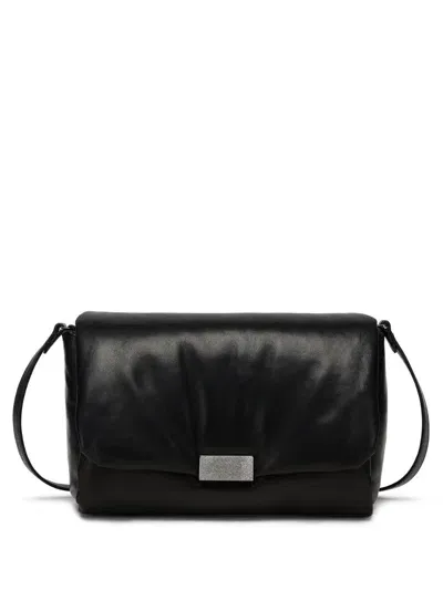 Brunello Cucinelli Nappa Leather Shoulder Bag In Black