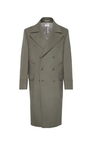 Brunello Cucinelli One-and-a-half-breasted Coat In Military