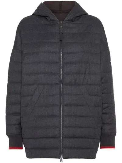 Brunello Cucinelli Padded-design Coat In Grey