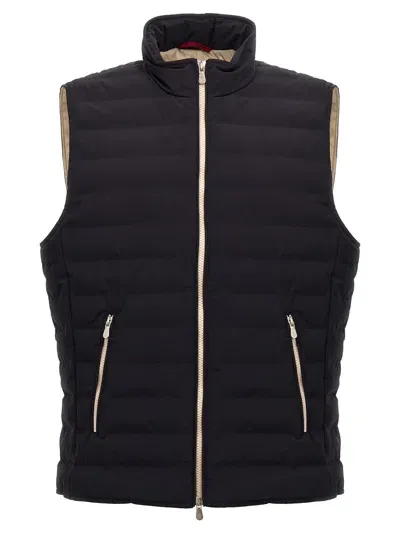 Brunello Cucinelli Padded Vest Gilet In Blue