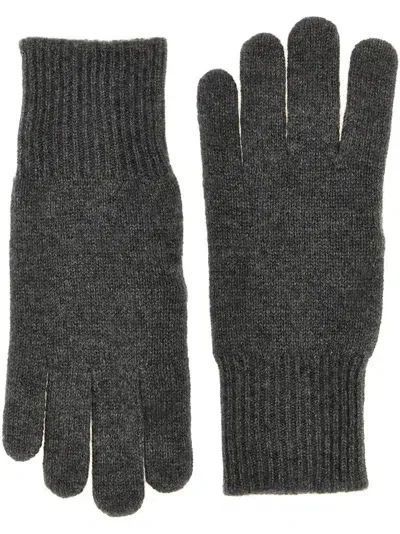 Brunello Cucinelli Panelled Ribbed Hem Gloves In Multi