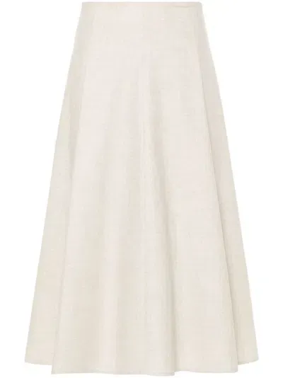 Brunello Cucinelli Pleat-detail A-line Skirt In Neutrals