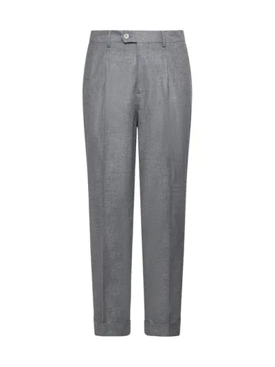 Brunello Cucinelli Pleated Tailored Trousers In Grey