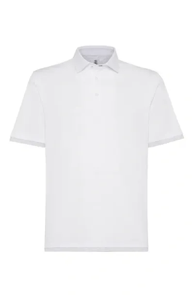 Brunello Cucinelli Polo With Faux-layering In White